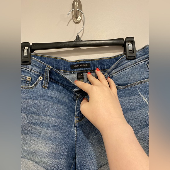 Banana Republic Cuffed Distressed Denim Jean Shorts - Picture 2 of 3